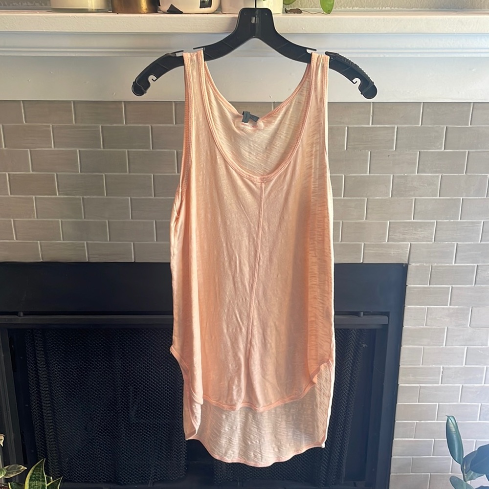 Anthropologie Peach Cotton Tank Top w/ Long Fit